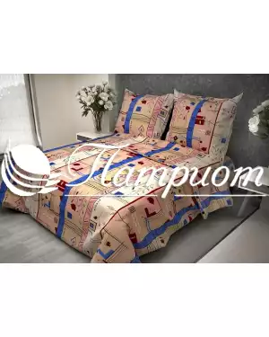 КПБ 1.5 спальный Стамбул, бежевый, набивная бязь 125 г/м² 133-1